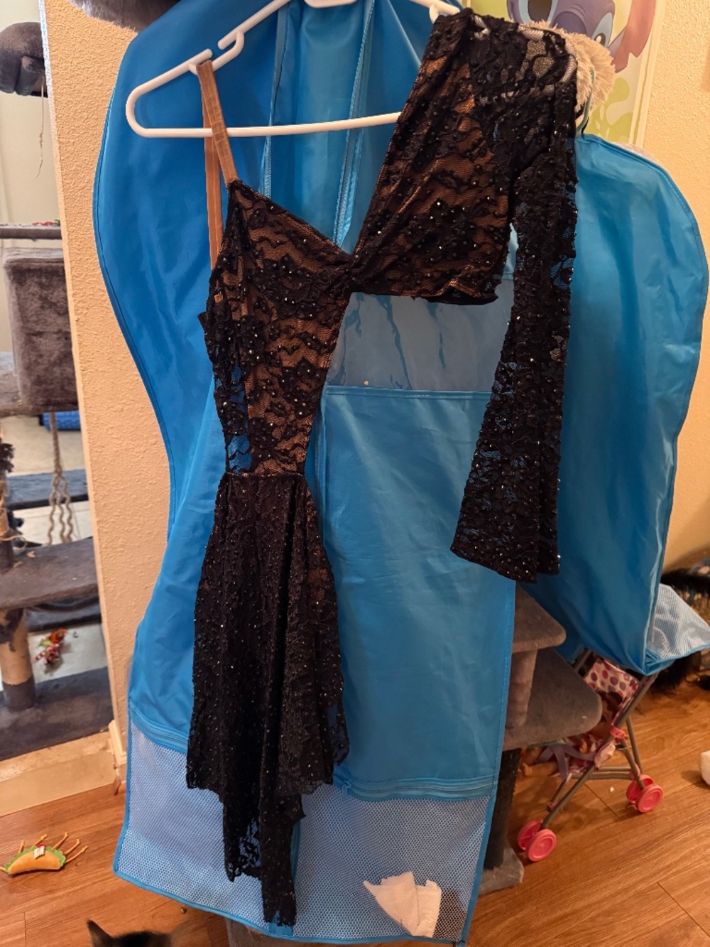 Black stoned dance costume